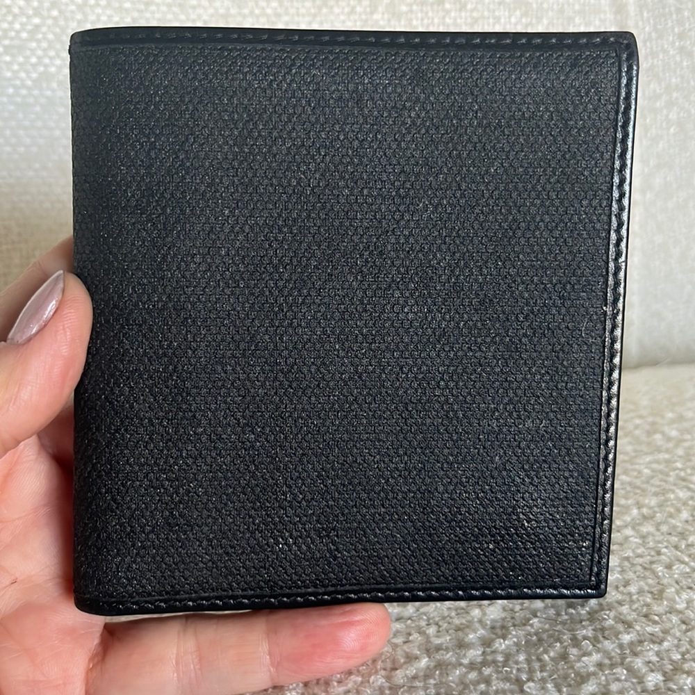 Men's Fendi Bifold Wallet black canvas with coin pouch